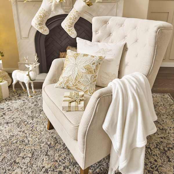 White beaded throw pillows 2025