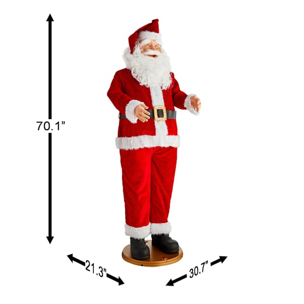 Life Size Dancing Animatronic Santa, 6'