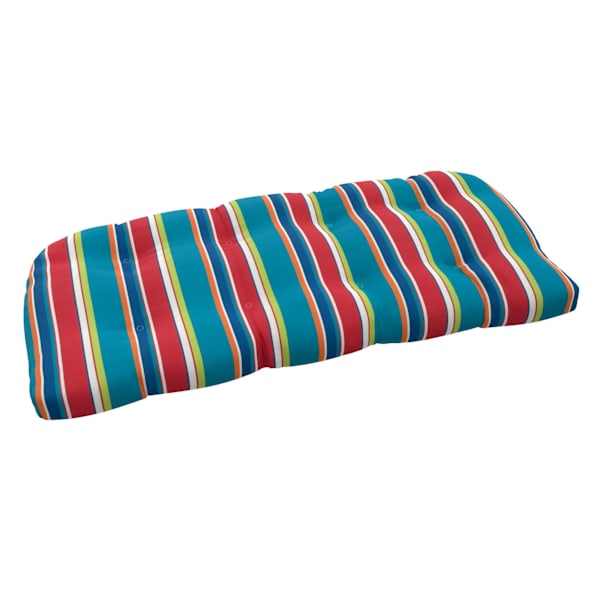 Alvarado Stripe Outdoor Wicker Settee Cushion