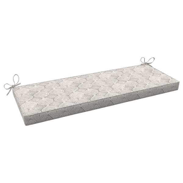 Grey Patna Geo Outdoor Bench Cushion