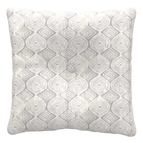 Grey Patna Geo Outdoor Tufted Back Cushion