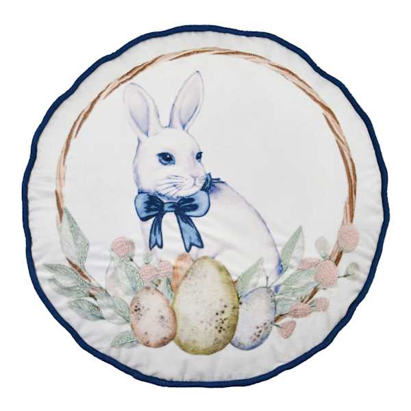 Providence Bunny Artwork Round Easter Throw Pillow, 16"