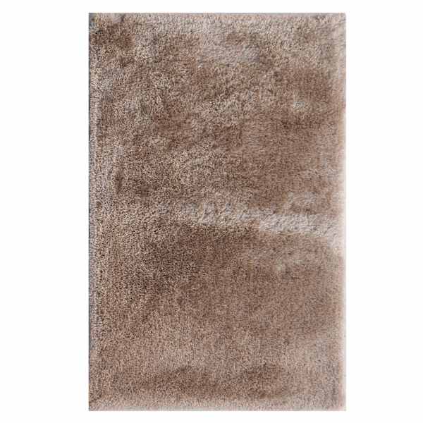 Beige Textured Tufted Shag Accent Rug, 27x45