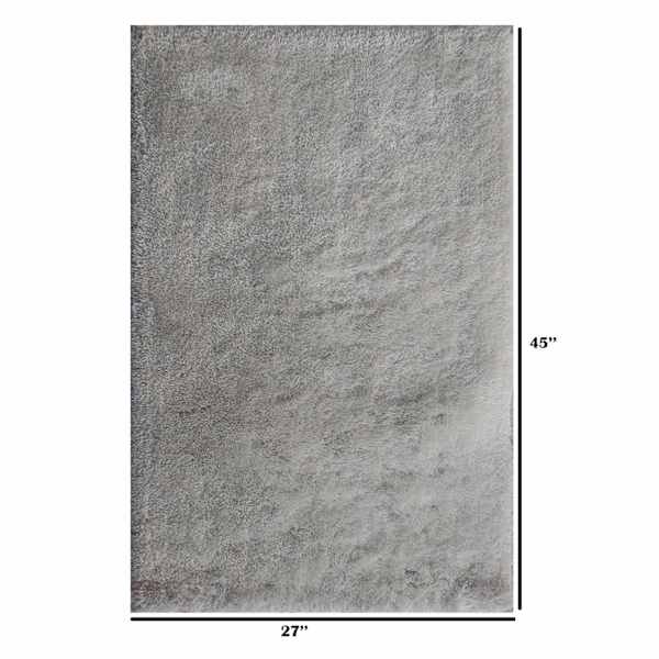 Ivory Textured Tufted Shag Accent Rug, 27x45