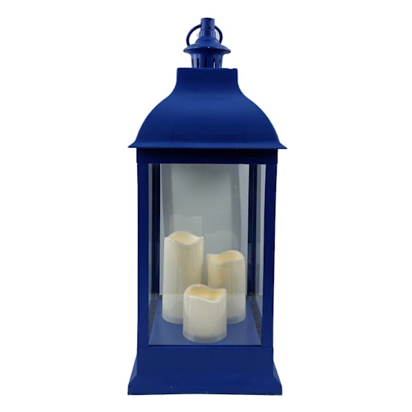 Blue LED Outdoor Lantern, 25"