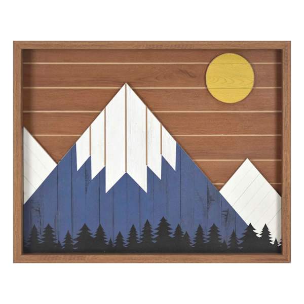 Lake & Lodge Framed Mountain Wall Art, 20x16