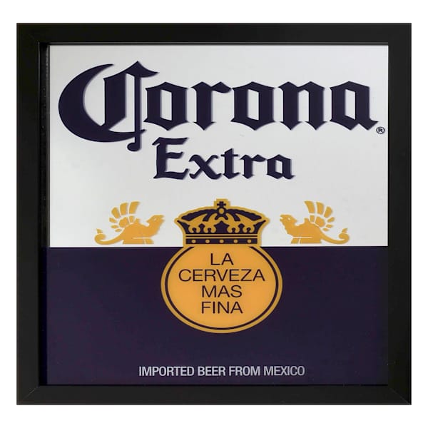 Corona Label Screenprinted Wall Mirror, 13x15