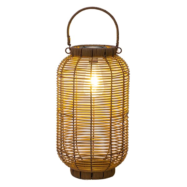 Decorative Brown Outdoor Solar Lantern with Bulb, Medium