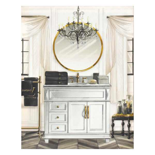 Chandelier Bath Canvas Wall Art, 11x14