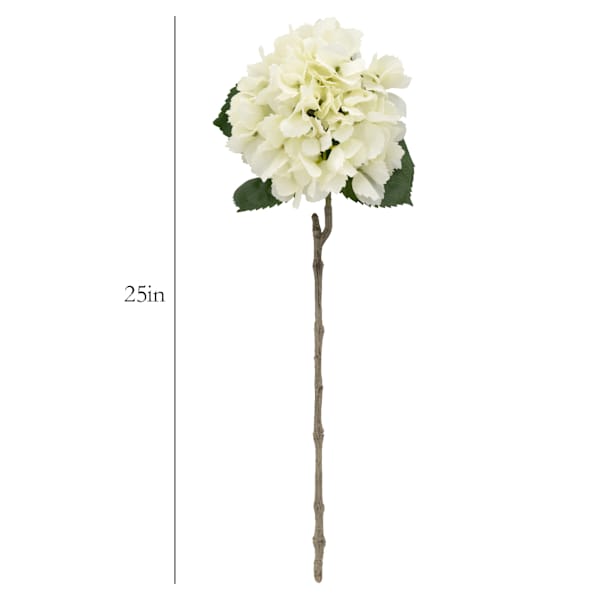 White Real-Feel Hydrangea Stem, 25"