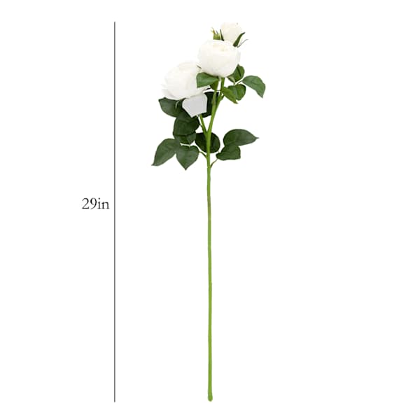 White Real-Feel Rose Stem, 29"