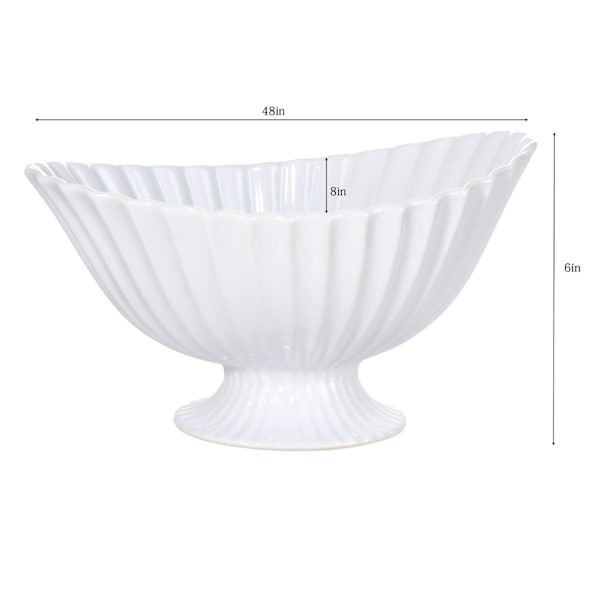 Providence White Ribbed Fluted Bowl, 7"