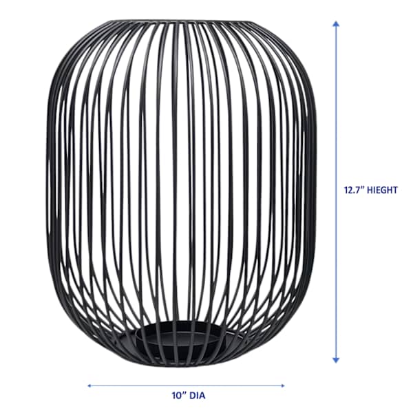 Crosby St. Black Metal Wire Lantern, 13"