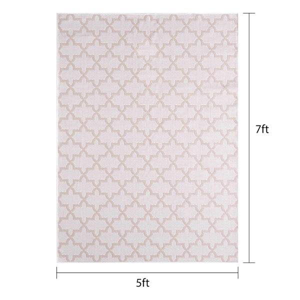 Providence Fifer Bernice Cream & Beige Outdoor Area Rug, 5x7