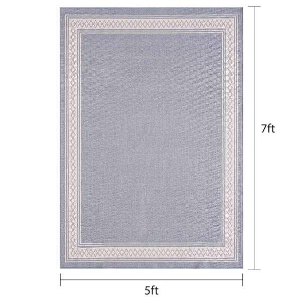 Fifer Blue Border Area Rug, 5x7