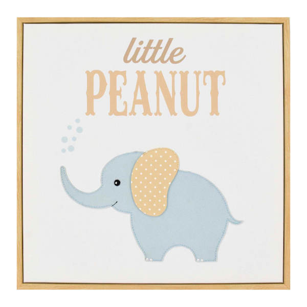 Framed Peanut Elephant Wall Art, 14"