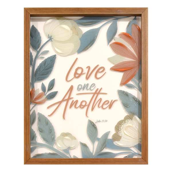 Glass Framed Love One Another Framed Print Wall Art, 11x14