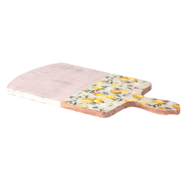 Lemon Print Round Bottom Cutting Board, 18"