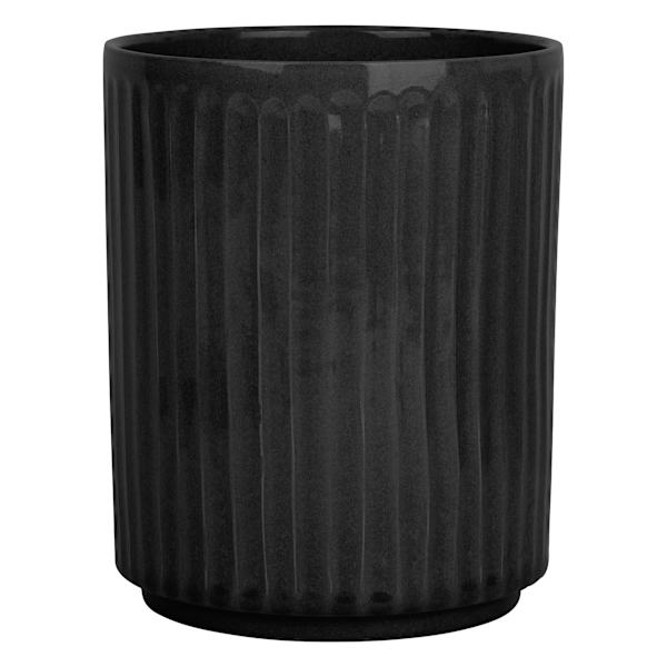 Round Black Striped Utensil Crock, 7.5"