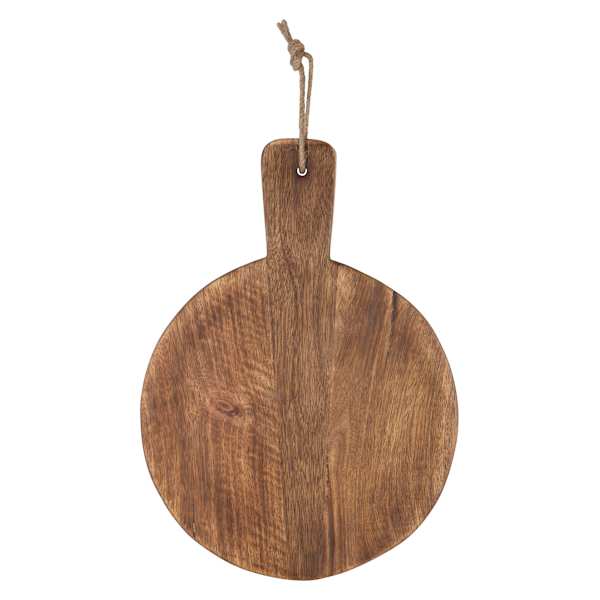 Round Dark Natural Wood Cutting Board, 13"