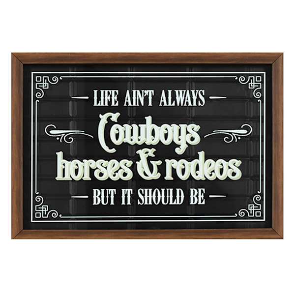 Glass Framed Cowboys Horses & Rodeo Wall Art, 17x12
