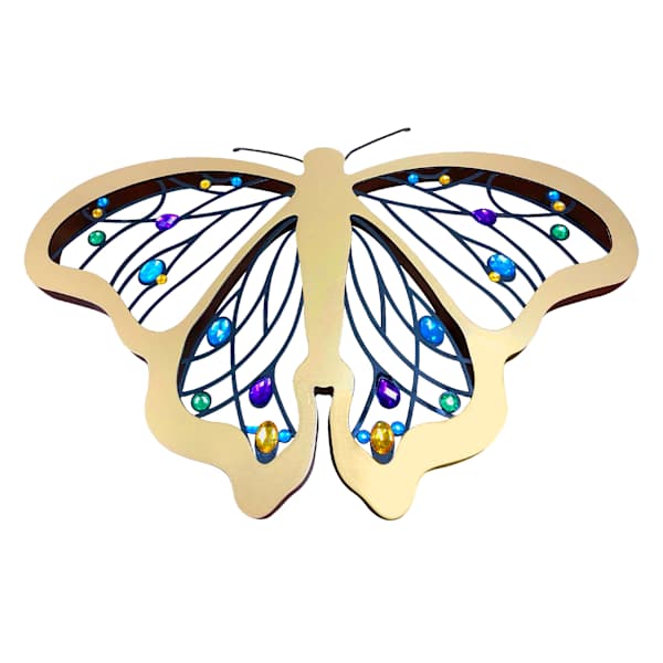 SCADpro Gold Jewel Moth Wall Art, 16x11
