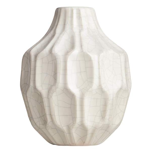 Honeybloom Katherine White Ceramic Vase, 6"