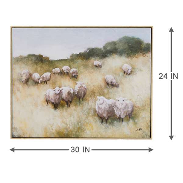Honeybloom Framed Sheep Canvas Wall Art, 24x30