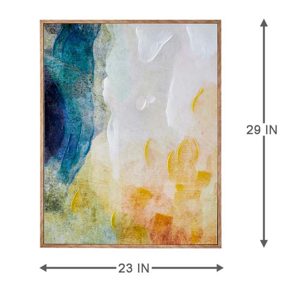 Framed Colorful Abstract Print Canvas Wall Art, 23x29