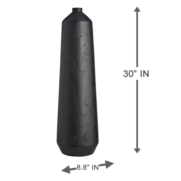 Black Oversized Wood Vase, 30"