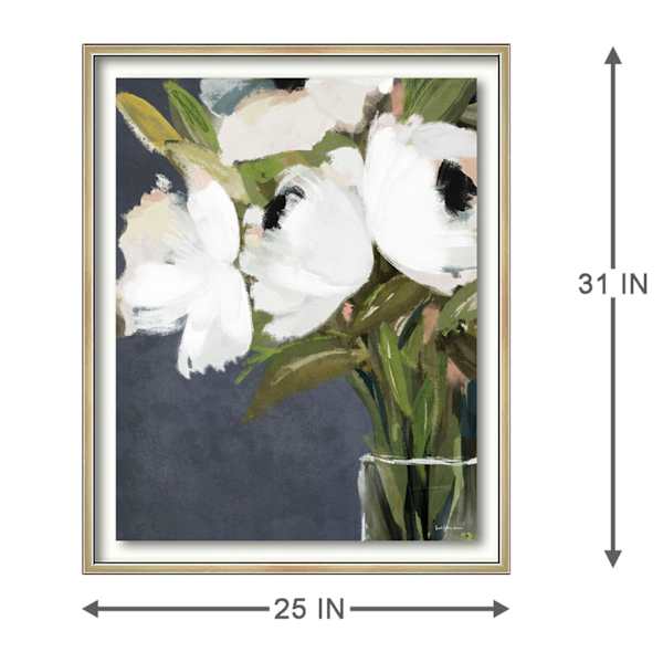 Glass Framed Floral Print Wall Art, 25x31