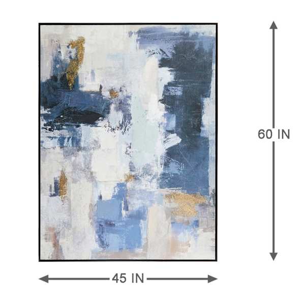 Blue & Gold Abstract Framed Wall Art, 45x60