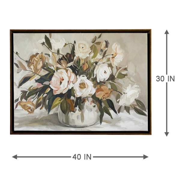 Neutral Flowers in Vase Framed Wall Art, 40x30