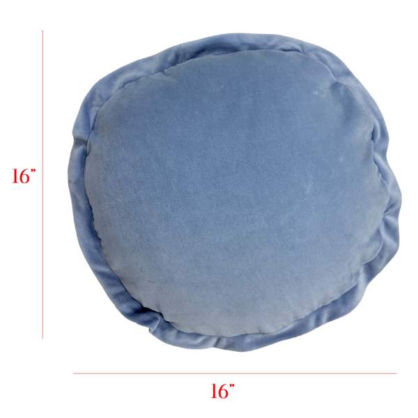 Providence Blue Round Throw Pillow with Flange, 16"