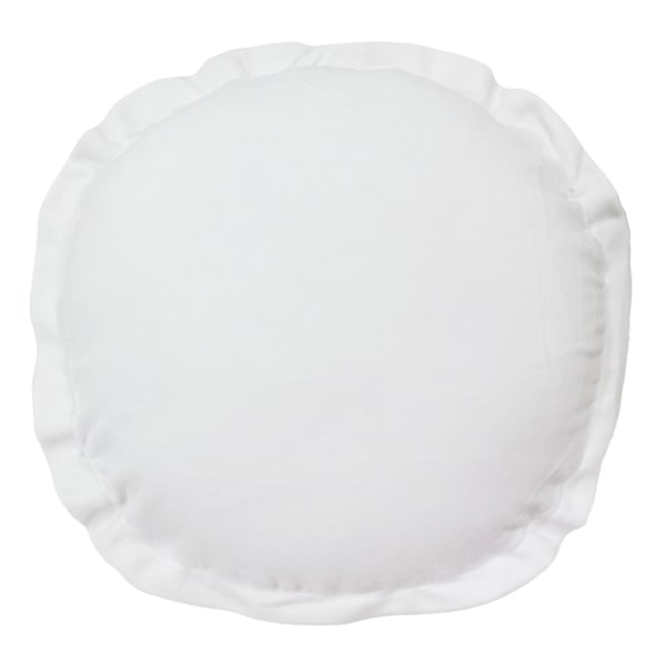 Providence White Round Throw Pillow with Flange, 16"