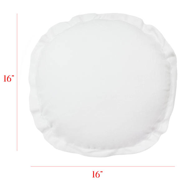 Providence White Round Throw Pillow with Flange, 16"