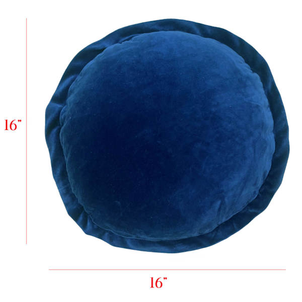 Providence Navy Blue Round Throw Pillow with Flange, 16"