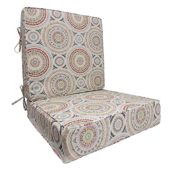 2-Piece Medallion Sandstone Outdoor Deep Seat Cushion