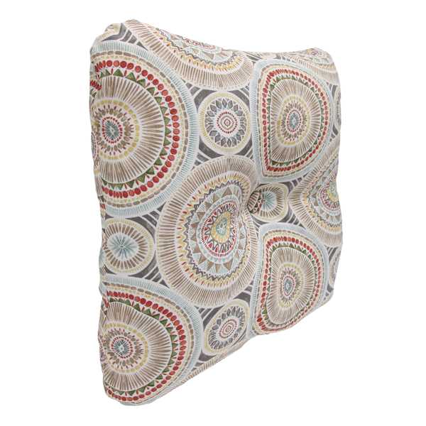 Medallion Sandstone Outdoor Tufted Back Cushion