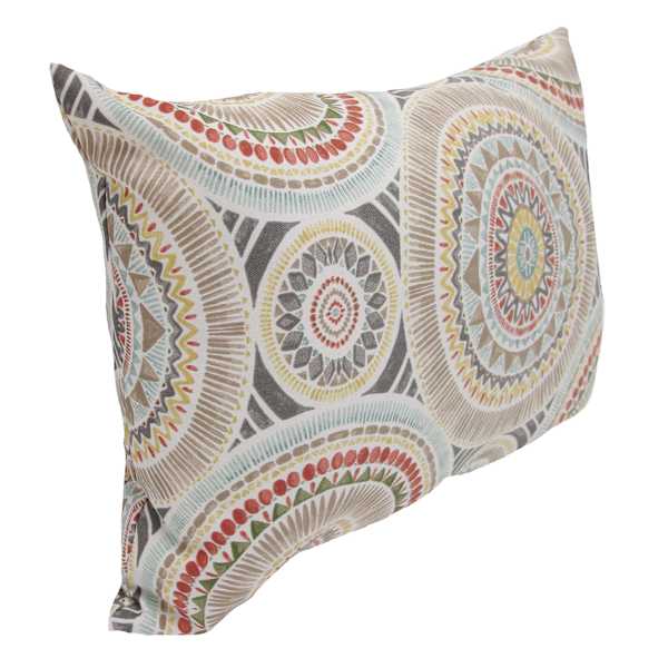 Medallion Sandstone Lumbar Outdoor Throw Pillow, 14x20