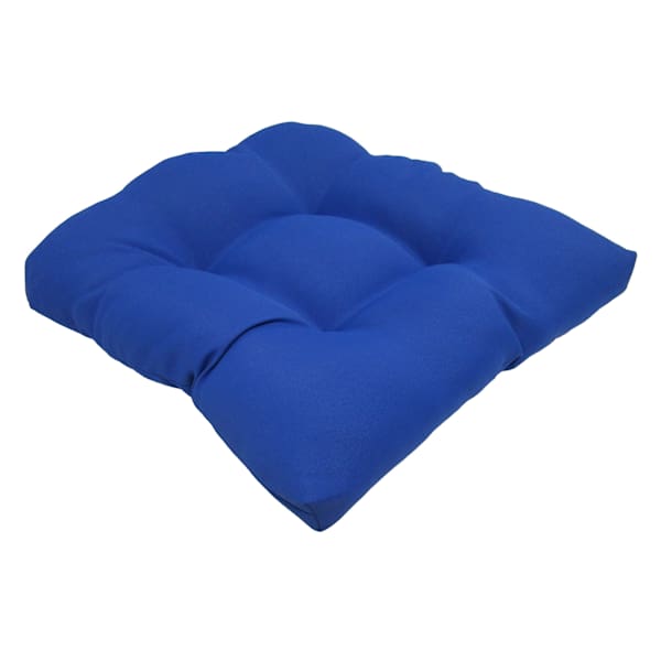 Cobalt Blue Canvas Outdoor Wicker Seat Cushion