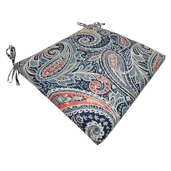 Denim Multicolor Paisley Outdoor Square Seat Cushion