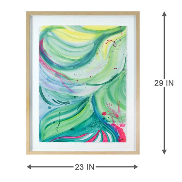 Glass Framed Colorful Abstract Print Wall Art, 23x29
