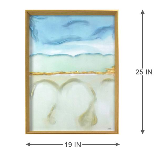 Glass Framed Colorful Abstract Print Wall Art, 19x25
