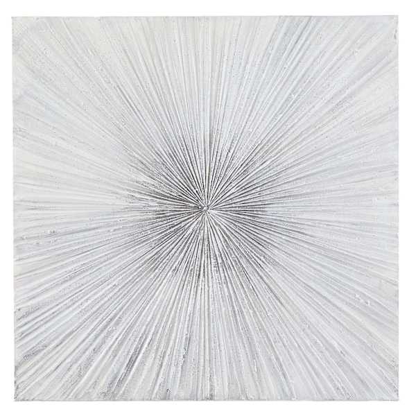 Found & Fable Silver Sunburst Canvas Wall Art, 24"
