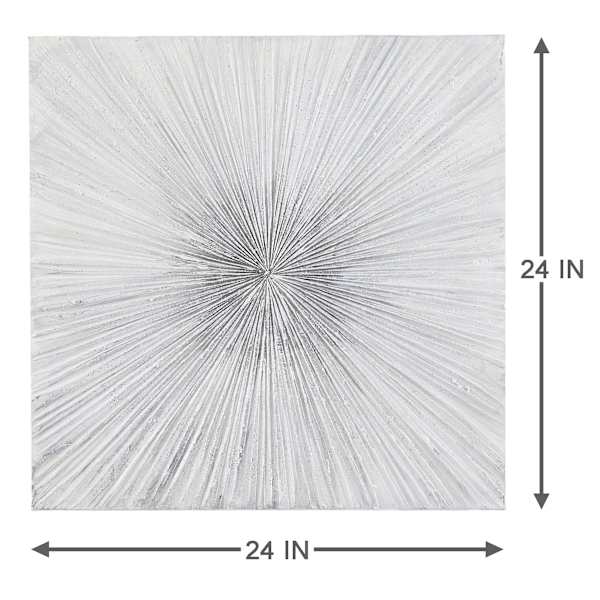 Found & Fable Silver Sunburst Canvas Wall Art, 24"