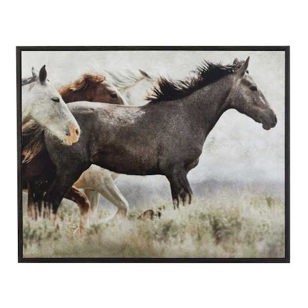 Framed Horses Canvas Wall Art, 29x23