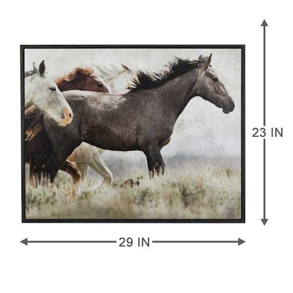 Framed Horses Canvas Wall Art, 29x23