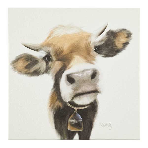 Bessie Cow Canvas Wall Art, 12"