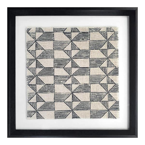 Found & Fable Glass Framed Embroidered Wall Art, 19"